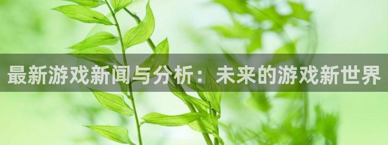 鼎点娱乐登陆测速：最新游戏新闻与分析：未来的游戏新世界